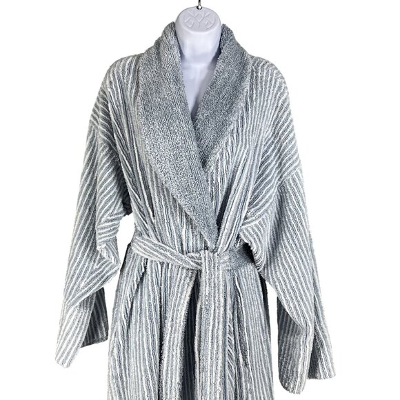 Vintage StanHerman Chenille Long Bathrobe L/XL Shawl Collar Loungewear USA Made - Picture 4 of 12